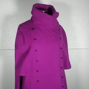 NWOT Antonio Berardi Purple Wool Cape Coat 6 US
